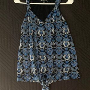 INC International Concepts Black and Blue Patterned  top